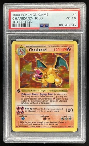 1999 Pokemon 1st Edition Charizard Holo #4/102 PSA 4