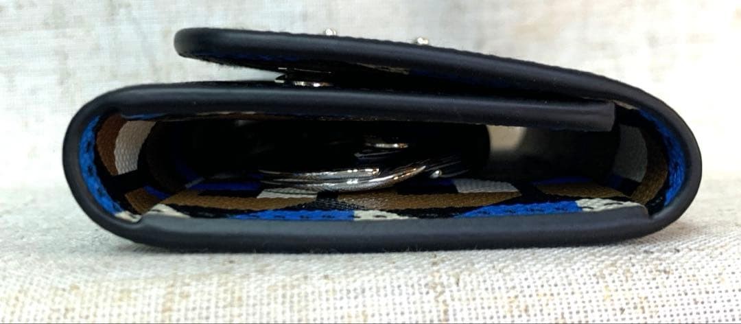 PRADA Geometric Pattern 4-Key Holder Saffiano 1PG… - image 3