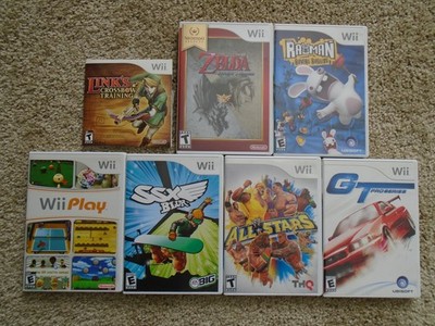 Collection of Nintendo Wii games. lot two Zelda games, rayman, ssx blur, WWE