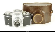 Kine Exakta Ihagee Lens Zeiss Jena Tessar 3.5/5cm w/Orginal Spool Case Strap