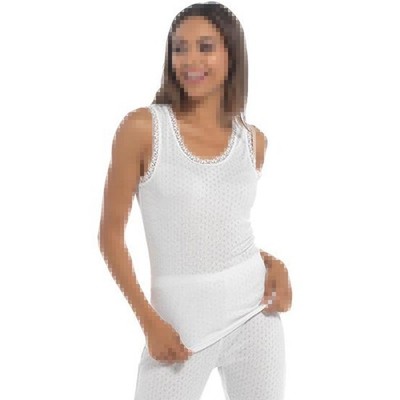 A2Z Damen Pointelle Thermo Westen Ärmellos Trägertop 0,75 Tog Wärmer T-Shirt