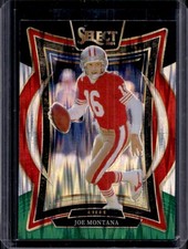 2024 Panini Select Joe Montana Concourse Black and Green Prizm Shock #70 49ers