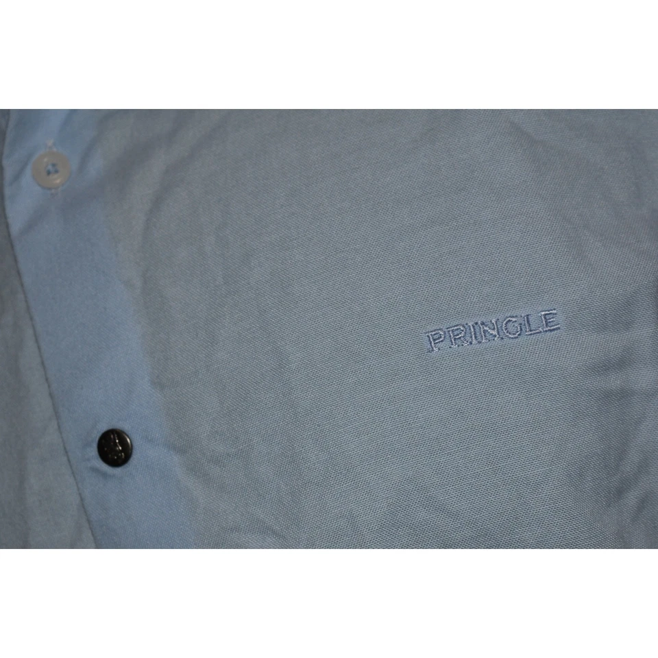 Pringle of Scotland Dress Shirt Men Size XL Classic Blue Cotton  - Image 4 of 4