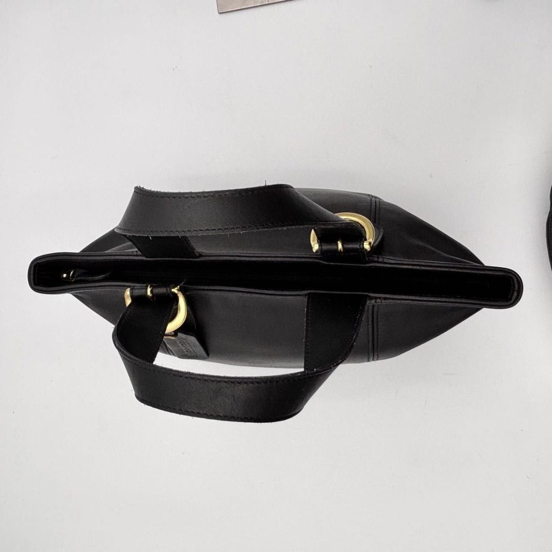 Old Coach Handbag Black Glove Tanned Leather Gold Har… - Gem