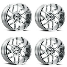 Set 4 24 Vision 360 Sliver Chrome 24x12 Wheels 5x5.5 5x139.7 -51mm Rims