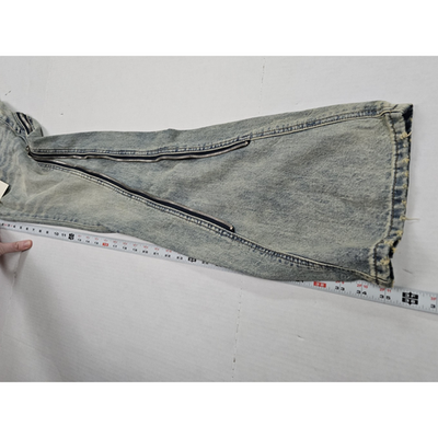 MNML Zipper Flare Denim Jeans Men's Size 28 Light Vintage Wash