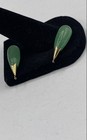 Green Jadeite Drop Earrings 14k Gold 1" Drop 4.4 g For Repair — photo 1