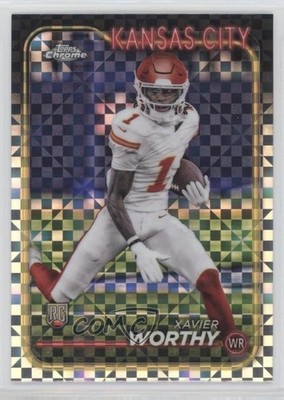2024 Topps Chrome Rookies X-Fractor Xavier Worthy #208 1im1