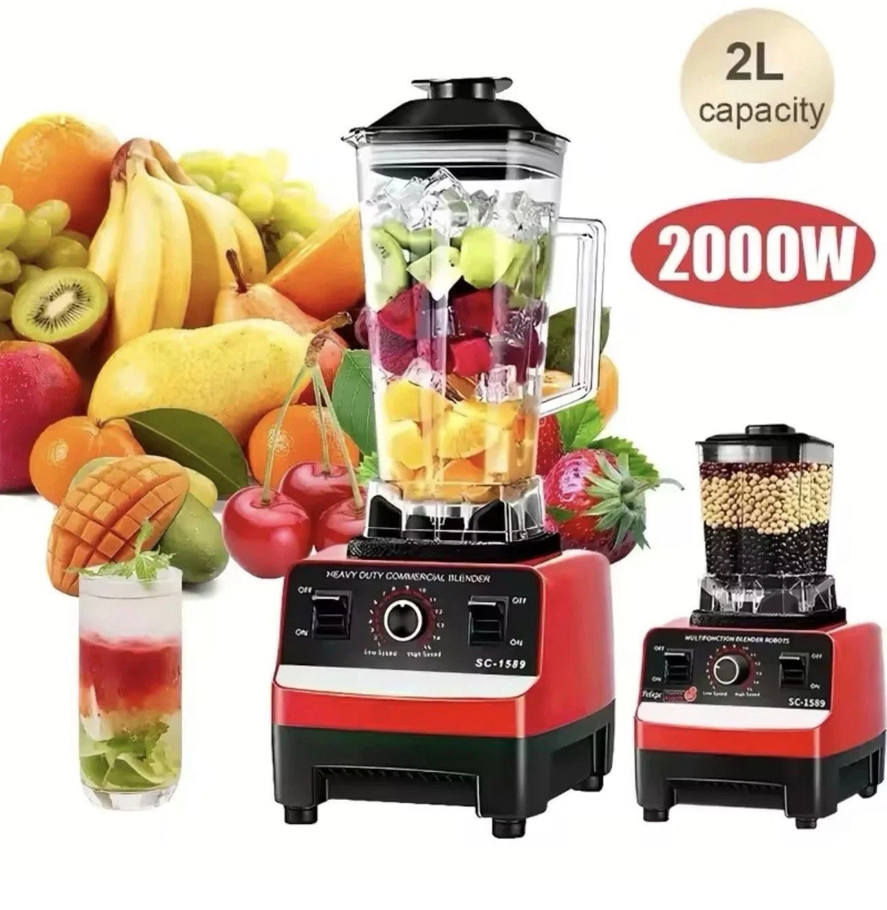 Professional Blender 2000W 2L Smoothie Ice Crushed Blender Very Powerful
Opens in a new window or ta