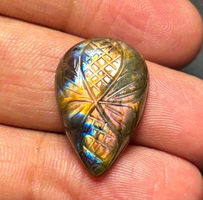 Multi Labradorite carving  Cabochon Loose Semi Percious Gemstone A 1014