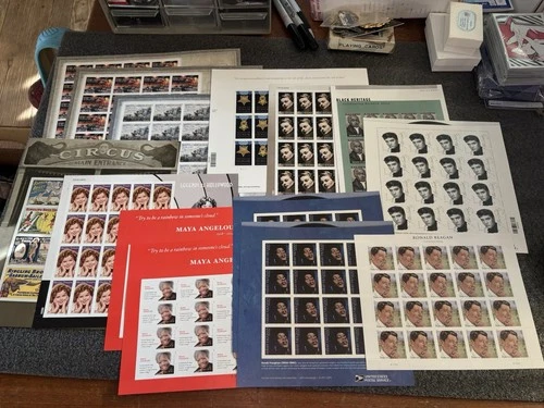 Vintage lot of US stamps discount postage Face Value FV $117 Sheets Mint Reagan