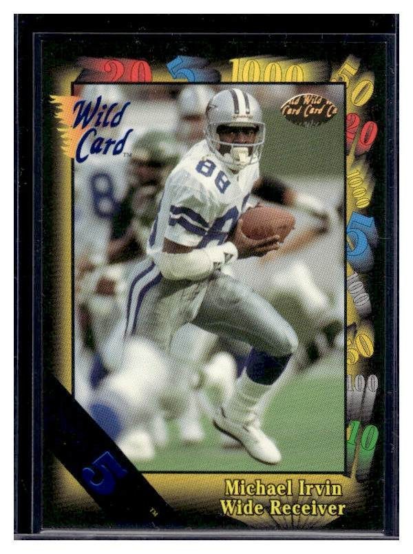 1991 Wild Card Michael Irvin #95 5 Stripe Dallas Cowboys HOF