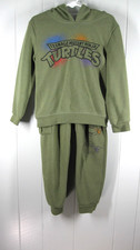 Nickelodeon Ninja Turtle Sweatsuit Boys 5T Green Hoodie Cargo Pocket Cartoon