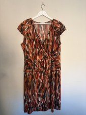 Trinny & Susannah Abstract Print Wrap Dress UK 22 Peplum Stretch Occasion