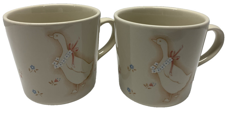Cottagecore Corning Promenade Country Mug Cup Goose Lot of 2 USA