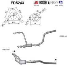 FD5243 AS CATALYST Ruß-/Partikelfilter, Abgasanlage für LAND ROVER