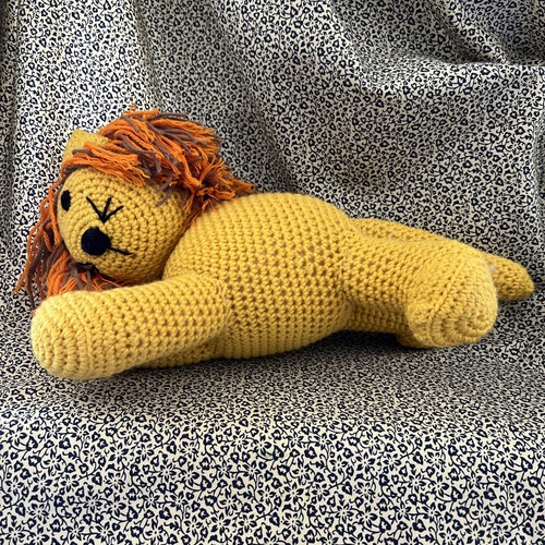 Set maglione bambino all'uncinetto abbinato imbottito leone amigurumi Giappone vintage MCM LEGGI - Foto 8 di 15