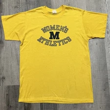 VTG 1970s University Of Michigan Wolverines Yellow NCAA Women's Athletics Shirt