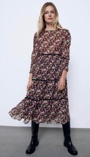 NWT ZARA FLORAL PRINT DRESS SIZE XS