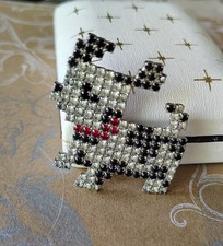 Vintage Bauer Rhinestone DOG Brooch Pin Shih Tzu