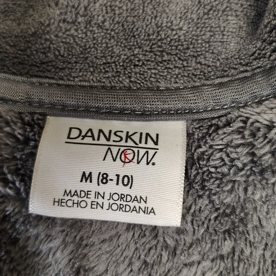 Chaqueta polar Danskin para mujer mediana ultra suave gris bolsillos cremallera completa  Foto 4 de 4
