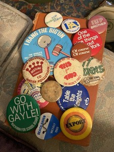 Lot of 15 Vintage Pinback Buttons - Random Assortment