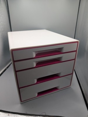 LEITZ Schubladenbox WOW Cube  Pink/Weiß 52142001, DIN A4