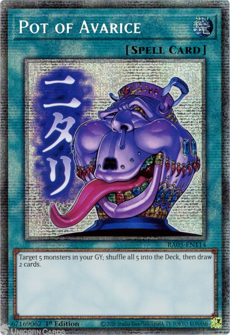 RA05-EN114 Pot of Avarice (Stamp Artwork) : Starlight Rare 1st Edition Mint YuGi