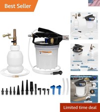 Pneumatic Brake Fluid Bleeder Kit: 2L Extractor, 1L Refill Bottle, Quieter Work