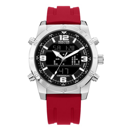 Kenneth Cole Reaction Herren Analog Digital Uhr Silikon Armband KRWGP2183509 - Bild 1 von 2