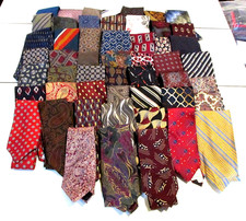 Lot of 52 Men's Neck Ties For Fabric, Quilting, Crafting - Mostly Silk - 4