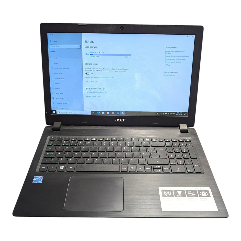 Acer Aspire 3 A315-31 N17Q2 Laptop N4200 4GB RAM 500GB HDD Win 10 w/ Charger - Image 3 of 4