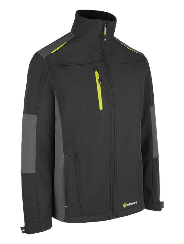 Beeswift Flex Softshell Jacket Black/Grey Size 4XL