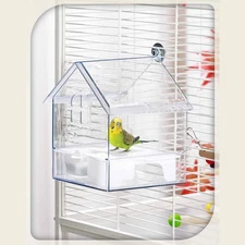 Pull Out External Parrot Feeder Clear Multi Use for Birds Lovers Bird Feeder for