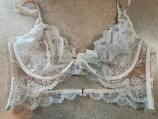 For Love and Lemons White Lace Bra Underwire Size Large Bridal