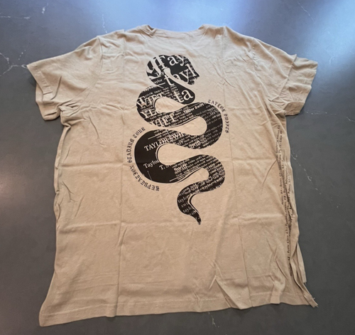 New Taylor Swift Reputation Snake Short Sleeve Pocket T Shirt Green X Large - Picture 8 of 11