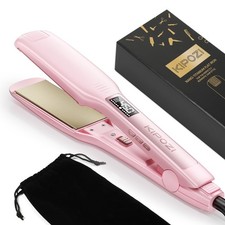 KIPOZI PRO 1.74 Inch Hair Straighteners Wide Flat Iron Plates Digital Display UK