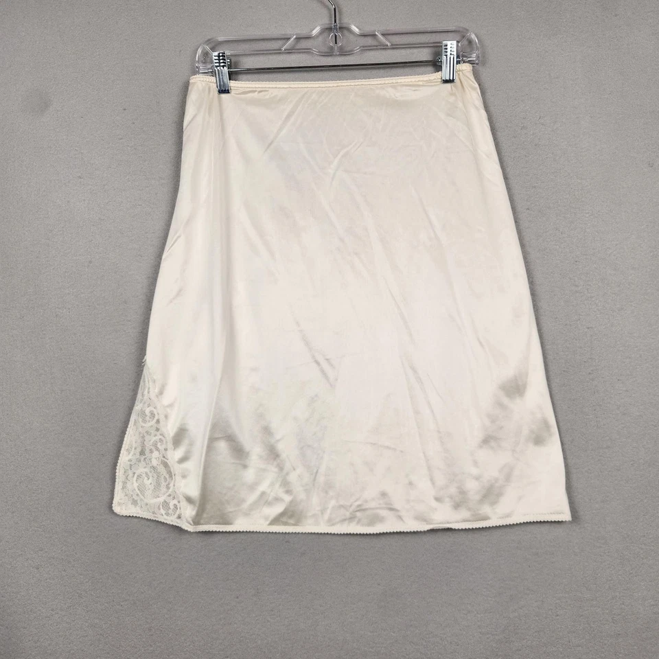 De colección Maidenform Media Slip Mujer Mediano Marfil Encaje Inserto Hecho en EE. UU. Años 90 Foto 2 de 4