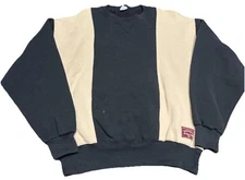 Vintage Russell Athletic Crewneck Sweatshirt Mens L Color Block 2 Tone USA I6