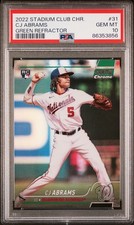 2022 Stadium Club Chrome CJ Abrams RC Green Refractor /99 #31 PSA 10 Nationals