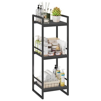 BYFU 3 Tier Bathroom Storage Open Shelf, Freestanding Metal Corner Storage Ra...