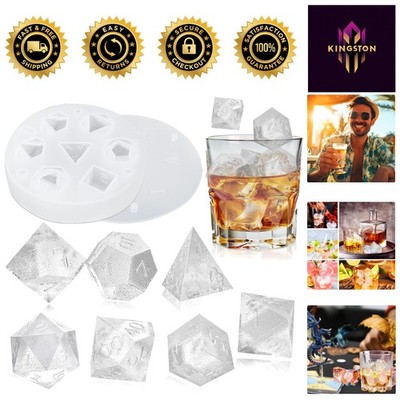 7 Shapes DND Dice Whiskey Ice Cubes Mold - Perfect Gift for Game Lovers