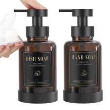 Foaming Soap Dispenser, Glass Foam Pump Soap Dispenser, Non-Slip Hand Soap Bottl
