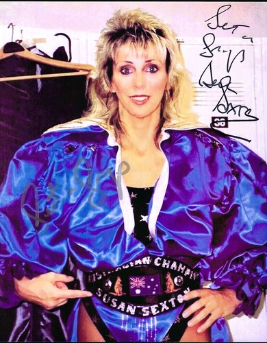 M3705  Extremely Rare SUSAN SEXTON signed Wrestling Photo wCOA  ONLY ONE ON EBAY