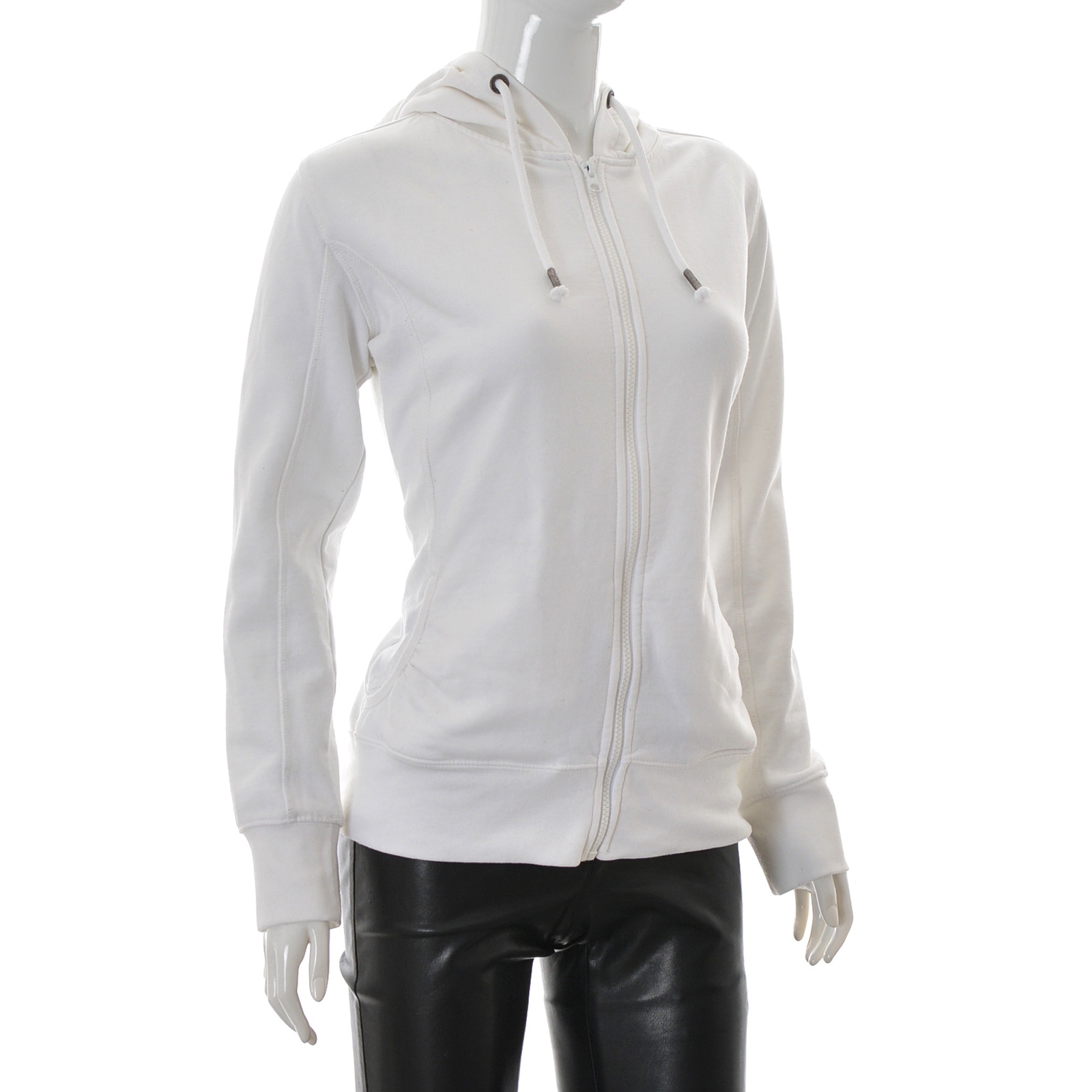 full zip hoodie white