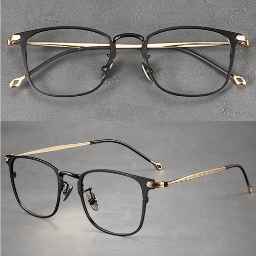 Vintage Square Eyeglass Frames Unisex Retro Fashion Business Carved Glasses - Picture 7 of 13