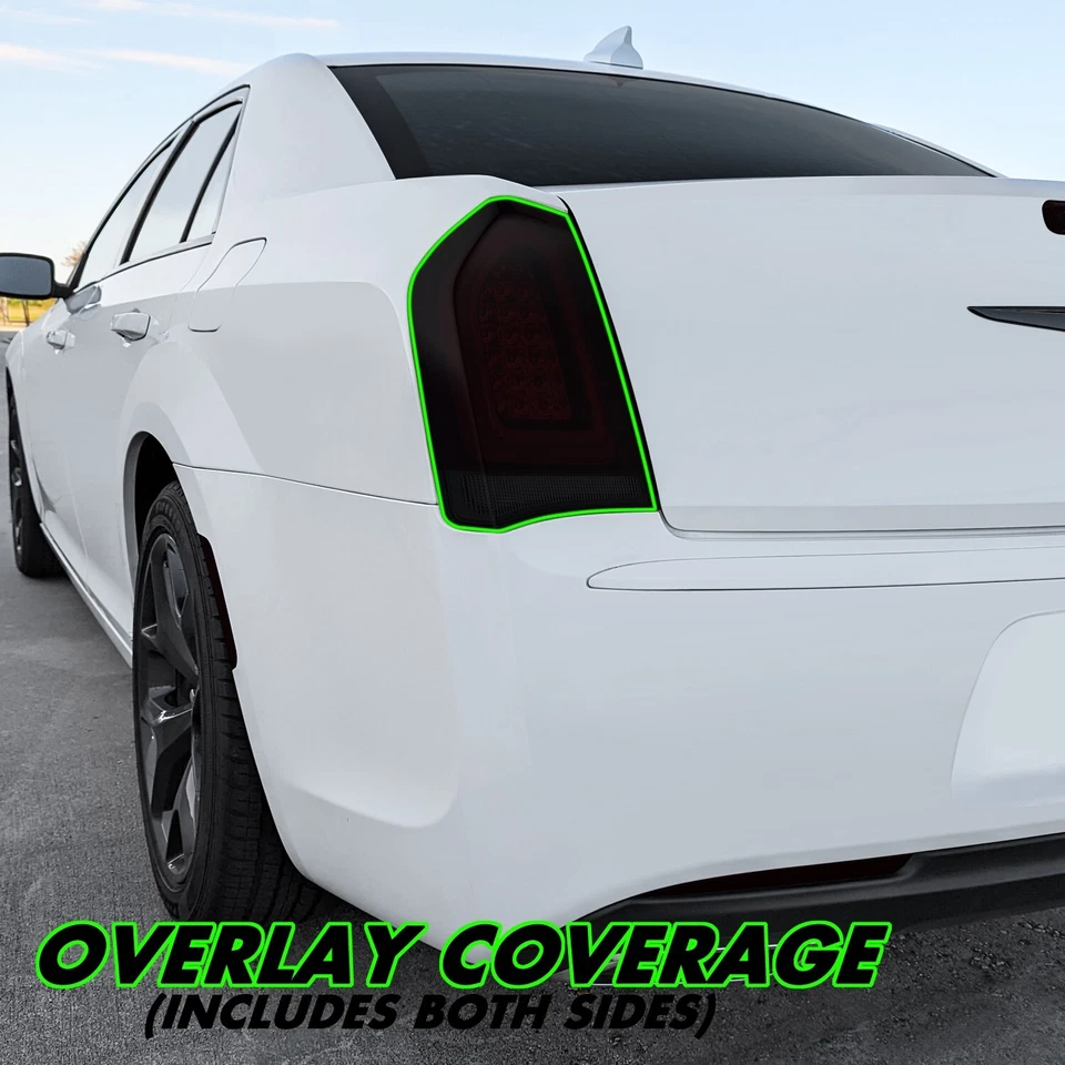 FOR 2015-2023 Chrysler 300 Tail Light SMOKE Precut Vinyl Tint Overlays - Image 2 of 4