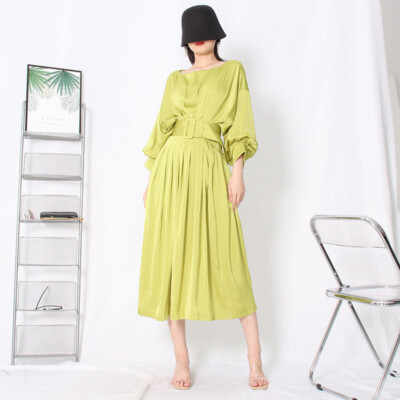 light green dress aesthetic Simple light green satin long prom dress, green evening dress