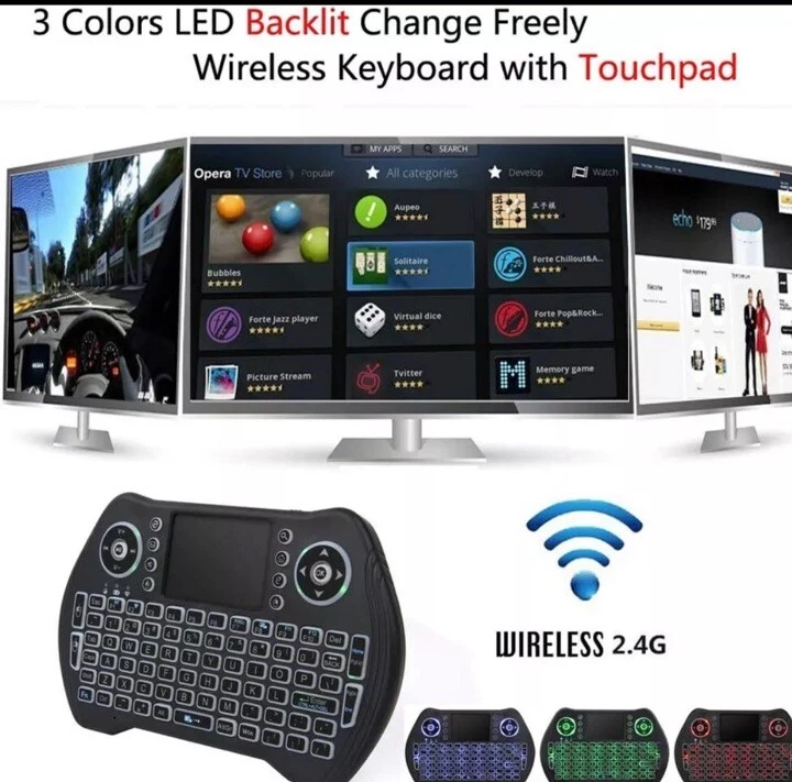 New 2.4G Wireless Keyboard with Touchpad Mouse Backlit USB Mini Black - Image 2 of 4