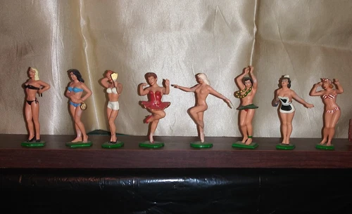 VINTAGE Marx American Beauties Set of 8 RARE Hand-painted by original owner